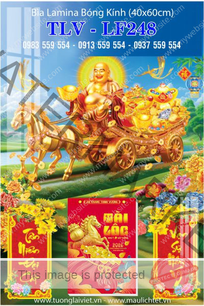 Lịch gỗ laminate Xuân Di Lặc