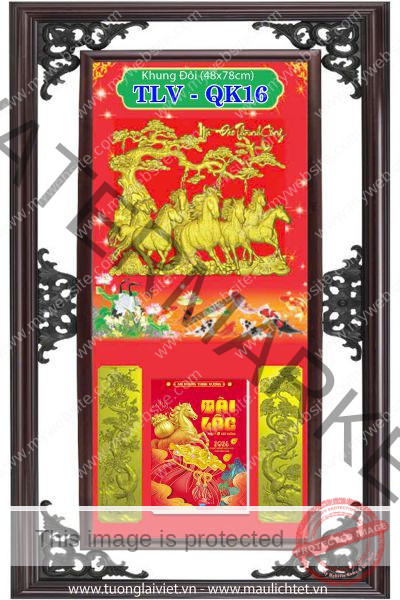 Lịch khung nhựa giả gỗ Mã Đáo Thành Công